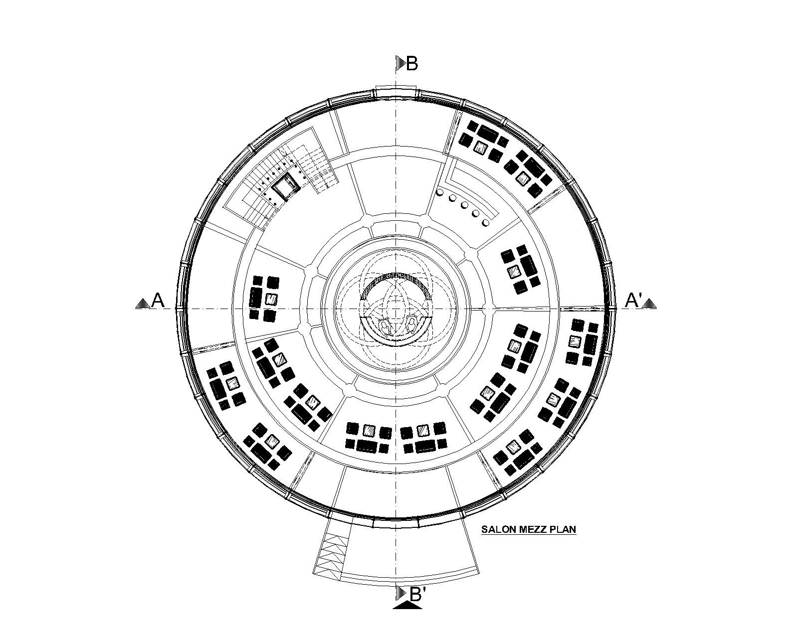 Reception mezzanine plan — Senior Living, Safa Abdo