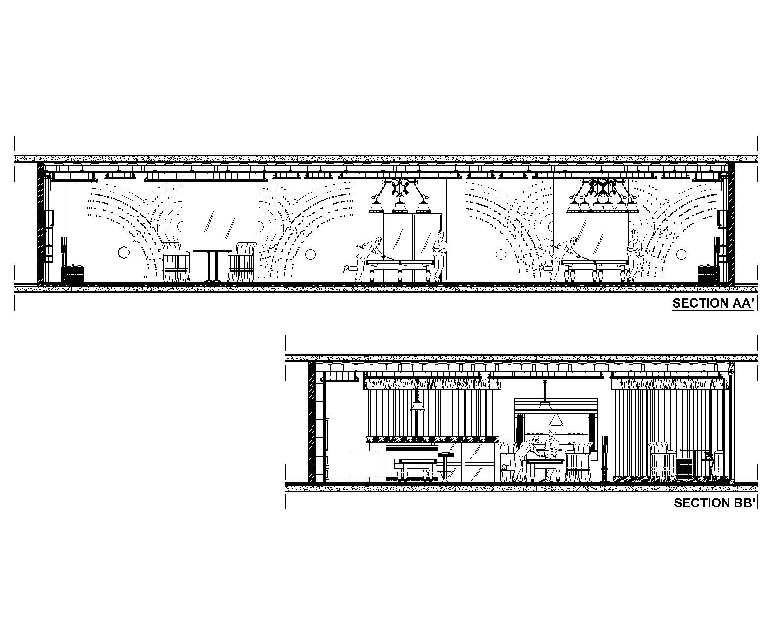 Billiards room sections — Senior Living, Safa Abdo