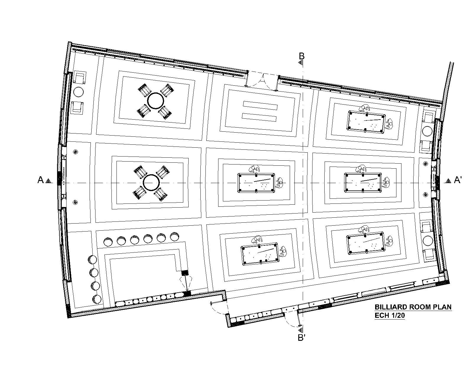 Billiards room floor plan — Senior Living, Safa Abdo