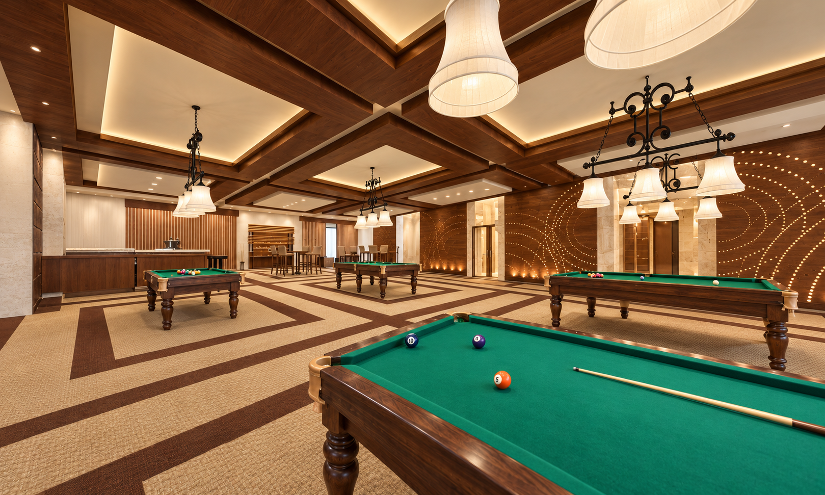 Billiards room — interior perspective — Senior Living, Safa Abdo